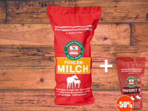 SALVANA Fohlenmilch csikótejpor-25 kg - Favorit lótáp-20 kg 50%